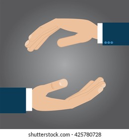 Protection hands sign. Text can be added