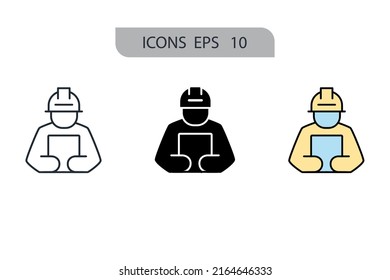 símbolo de símbolo de sombrero de protección elementos vectores para web infográfica