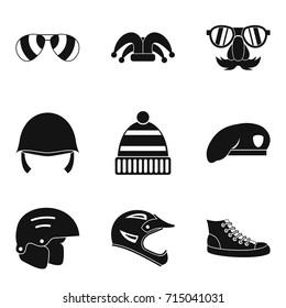 Protection hats icon set. Simple set of 9 protection hats vector icons for web design isolated on white background
