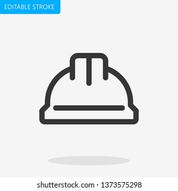 Protection Helmet Icon Editable Stroke Pixel Perfect Vector