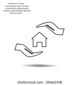 protection and home insurance web icon. vector design