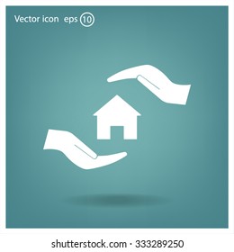protection and home insurance web icon. vector design