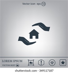 protection and home insurance web icon. vector design