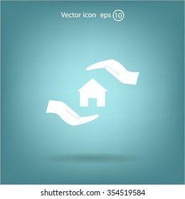 protection and home insurance web icon. vector design