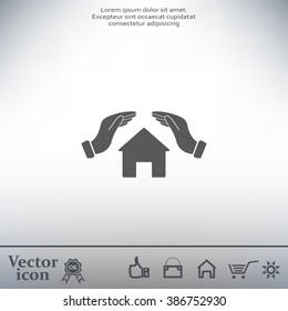 protection and home insurance web icon. vector design