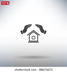 protection and home insurance web icon. vector design