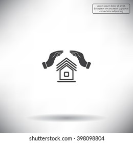 protection and home insurance web icon. vector design