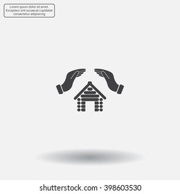 protection and home insurance web icon. vector design