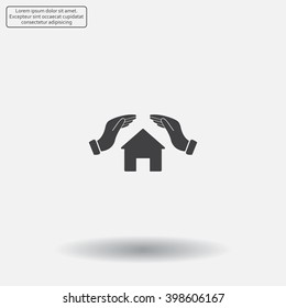 protection and home insurance web icon. vector design