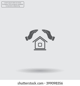 protection and home insurance web icon. vector design