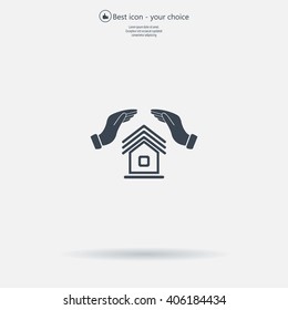 protection and home insurance web icon. vector design