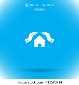 protection and home insurance web icon. vector design