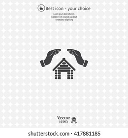 protection and home insurance web icon. vector design