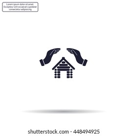protection and home insurance web icon. vector design