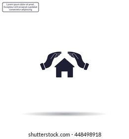 protection and home insurance web icon. vector design