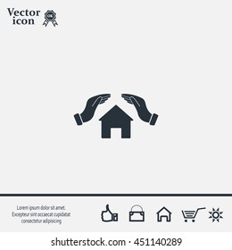 protection and home insurance web icon. vector design