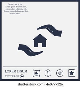 protection and home insurance web icon. vector design
