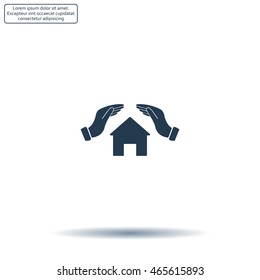 protection and home insurance web icon. vector design