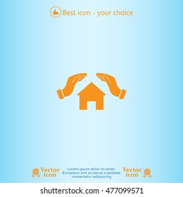 protection and home insurance web icon. vector design