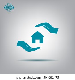protection and home insurance web icon. vector design