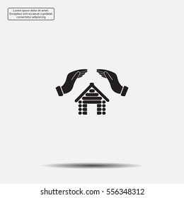 protection and home insurance web icon. vector design