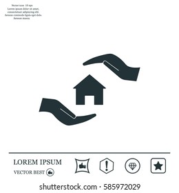 protection and home insurance web icon. vector design