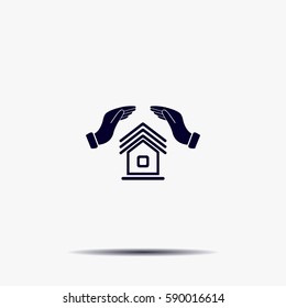 protection and home insurance web icon. vector design