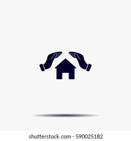 protection and home insurance web icon. vector design