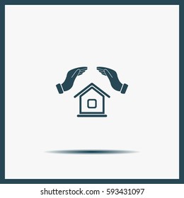 protection and home insurance web icon. vector design