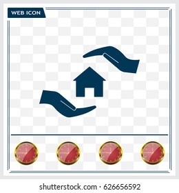 protection and home insurance web icon. vector design