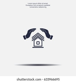 protection and home insurance web icon. vector design