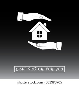 Protection of house sign icon, vector illustration. Flat design style 