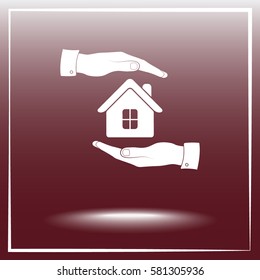 Protection of house sign icon, vector illustration. Flat design style 