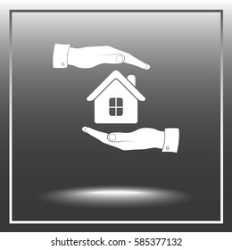 Protection of house sign icon, vector illustration. Flat design style 