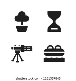protection icon. 4 protection vector icons set. lifeboat, wait and plant icons for web and design about protection theme