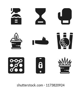 protection icon. 9 protection vector icons set. cricket, boxing and secure smartphone icons for web and design about protection theme