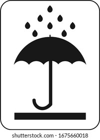 Protection icon against moisture. Packaging symbols for cardboard and wood boxes. Flat design for website, apps and infographics.
