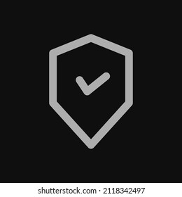 protection icon with black background