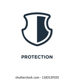 Protection icon. Black filled vector illustration. Protection symbol on white background. Can be used in web and mobile.