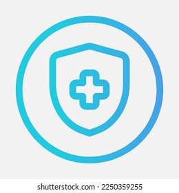 Icono de protección en estilo de degradado, uso para presentación de aplicaciones móviles del sitio web