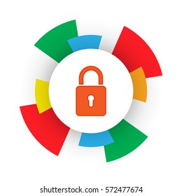 Protection, icon. Graphic template. Vector illustration