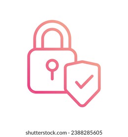 Icono de protección aislar ilustración de material vectorial de fondo blanco.