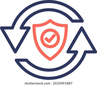 Protection Icon Line Color Vector Illustration