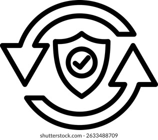 Ilustração do vetor de linha do ícone de proteção