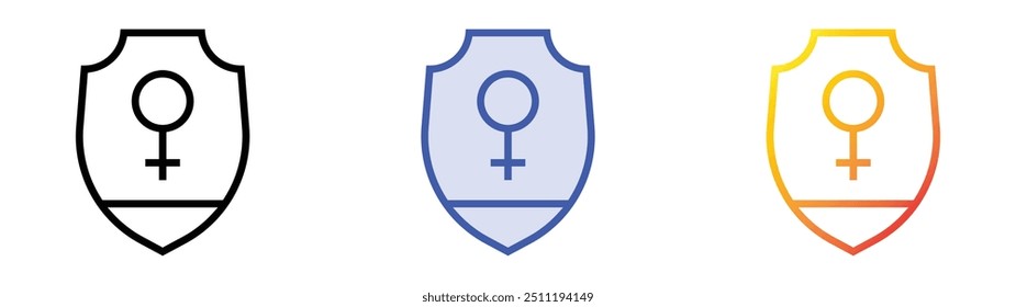 protection icon. Linear, Blue Fill and Gradient Style Design Isolated On White Background