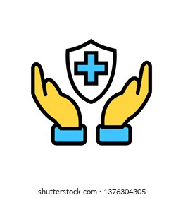 Protection Icon- Medical and healthcare protection vector icon.
