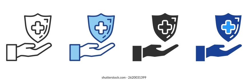 Protection Icon Multiple Style Vector Collection