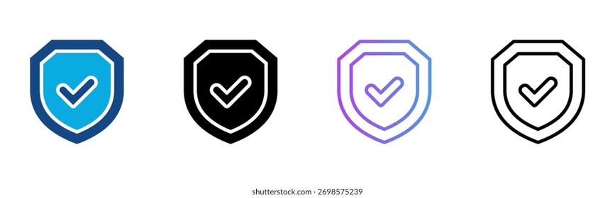 Ícone de proteção Ilustração de vetor de vários estilos
