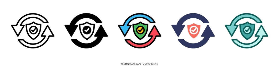 Protection Icon Multiple Vector Illustration