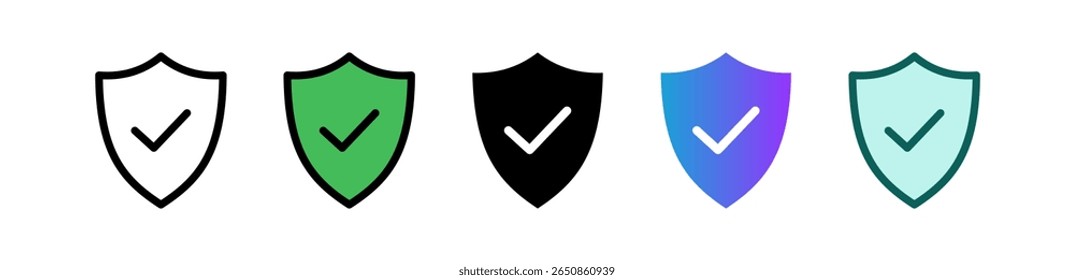 Icono de protección Ilustración vectorial múltiple